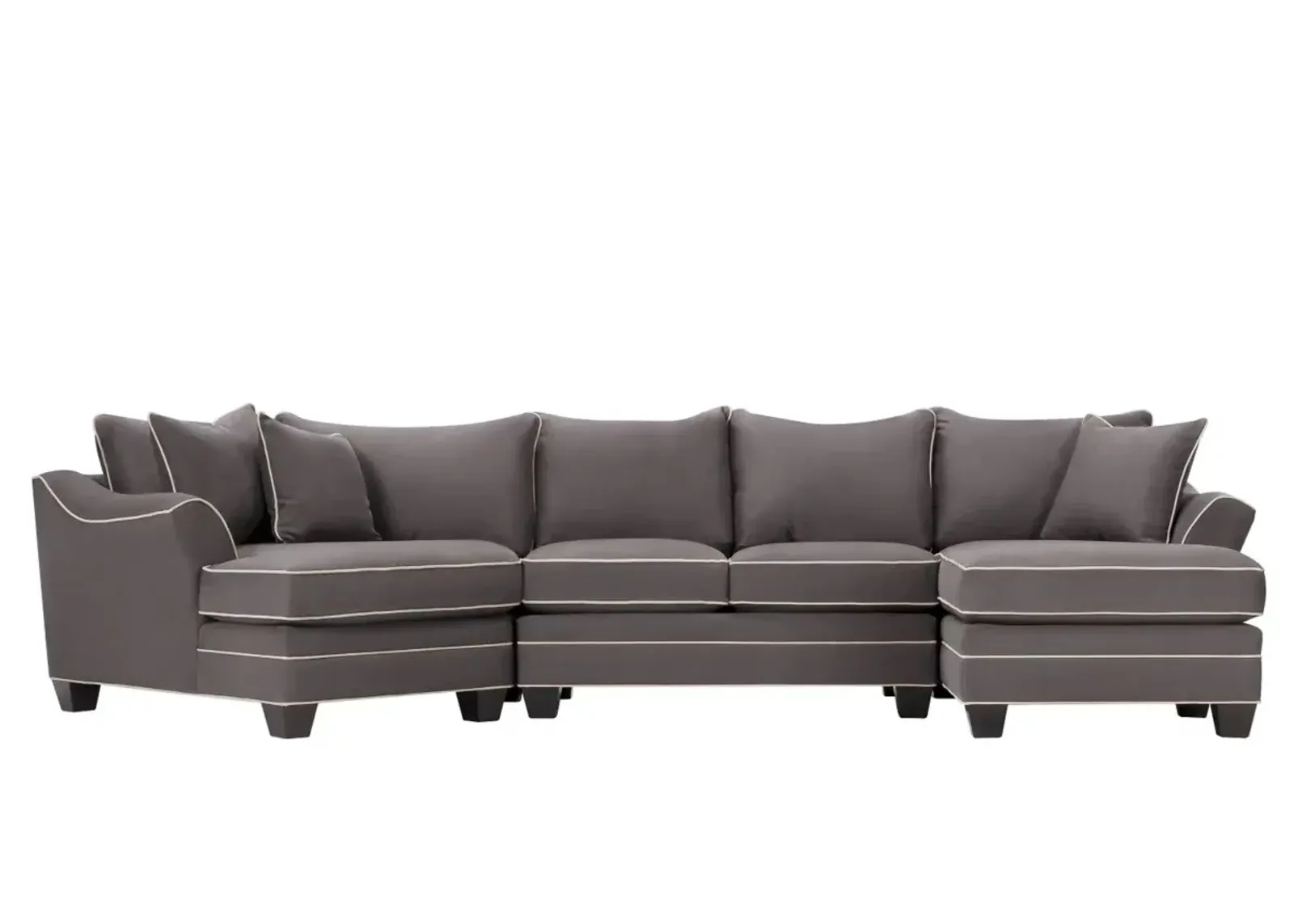 HM Richards 3pc Contrast Welt Chaise Sectional