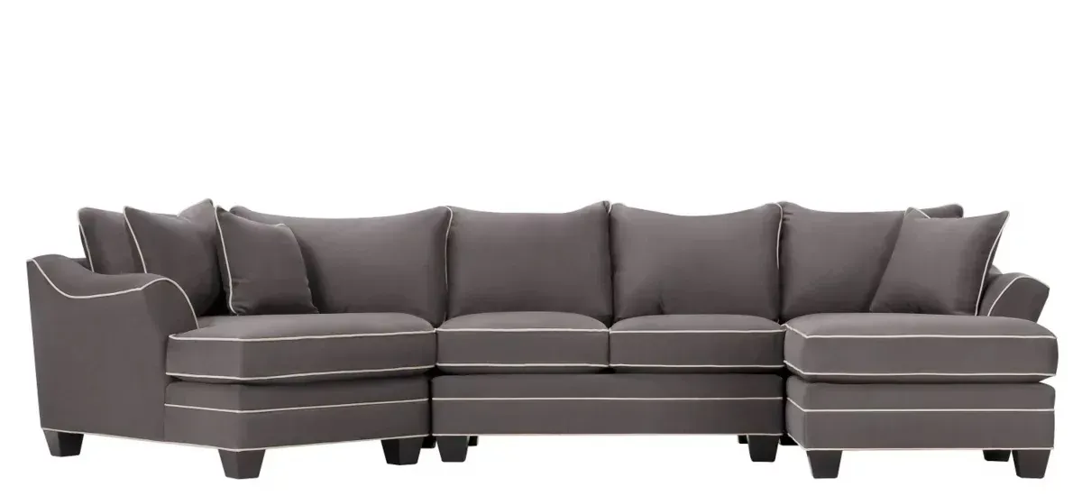 HM Richards 3pc Contrast Welt Chaise Sectional