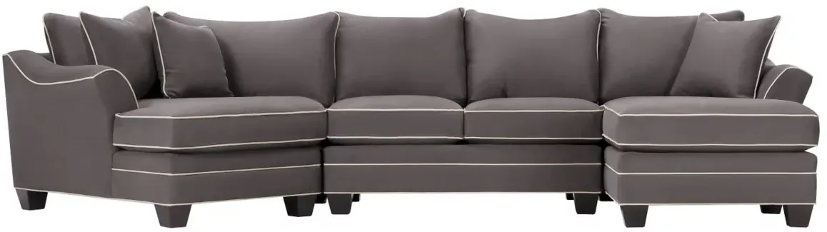 HM Richards 3pc Contrast Welt Chaise Sectional