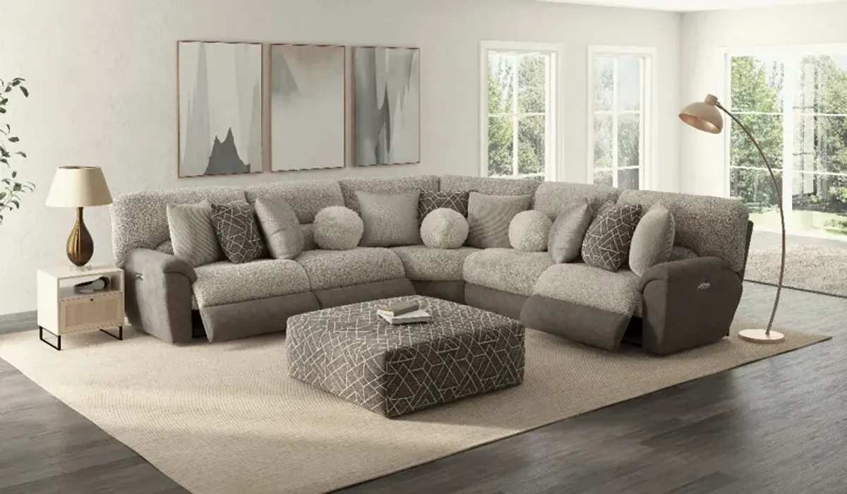 iAmerica Adventure Two-Toned 5pc Power Reclining Sectional