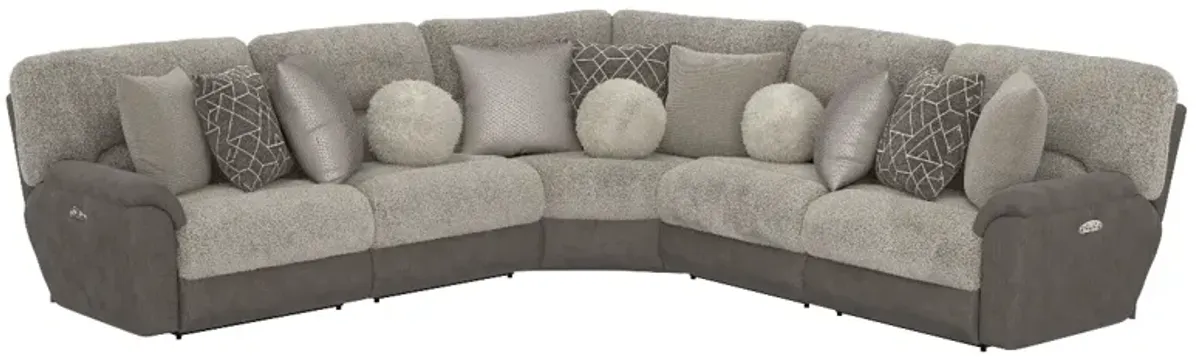 iAmerica Adventure Two-Toned 5pc Power Reclining Sectional