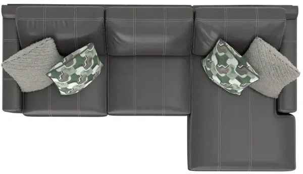 iAmerica Aurora Steel Leather Right Arm Chaise Sofa