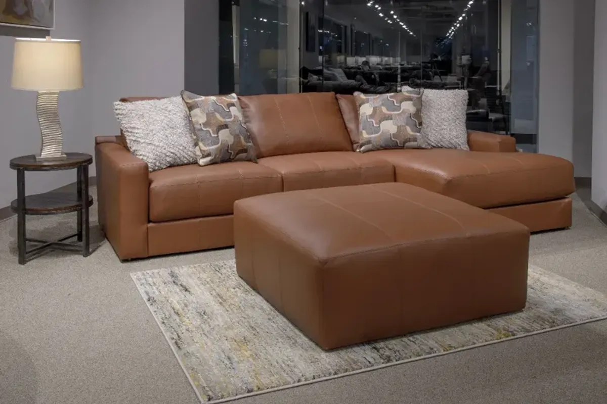 iAmerica Aurora Whiskey Leather Right Arm Chaise Sofa