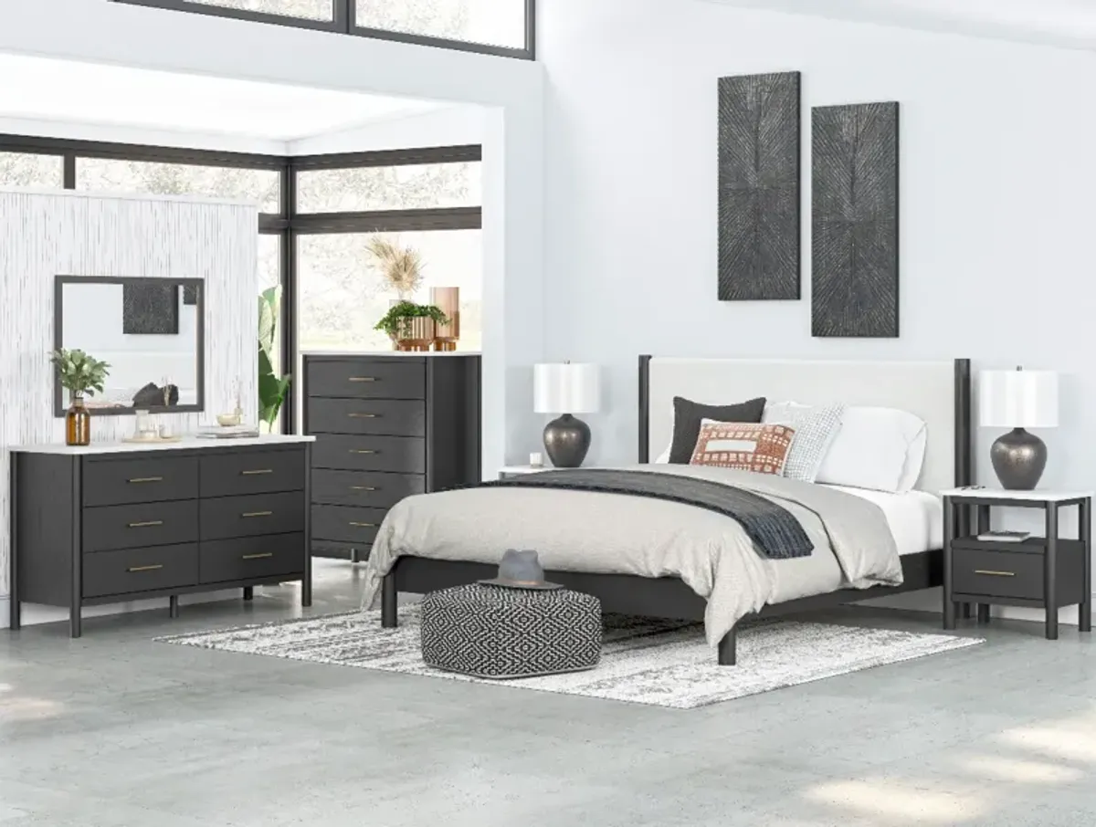 Signature Design by Ashley® Cadmori Black/White 3pc Queen Upholstered Panel Bedroom