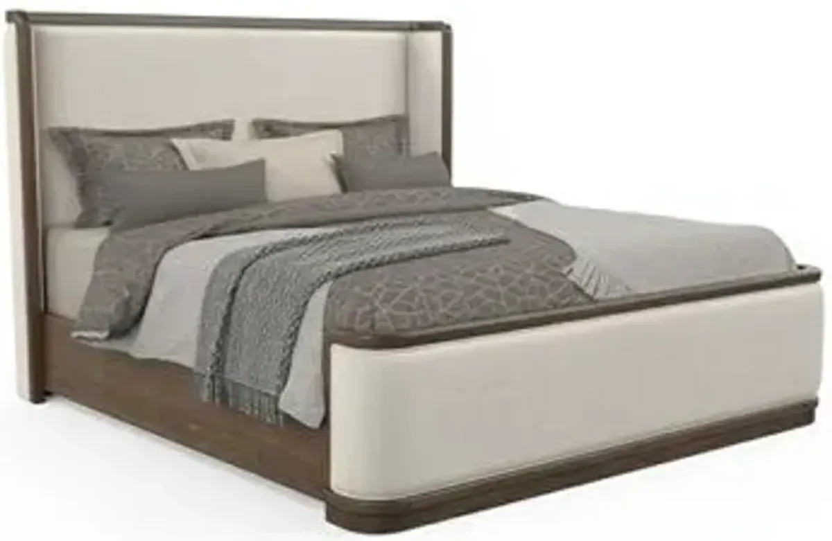 Lifestyle Amber Queen Upholstered Shelter Bed
