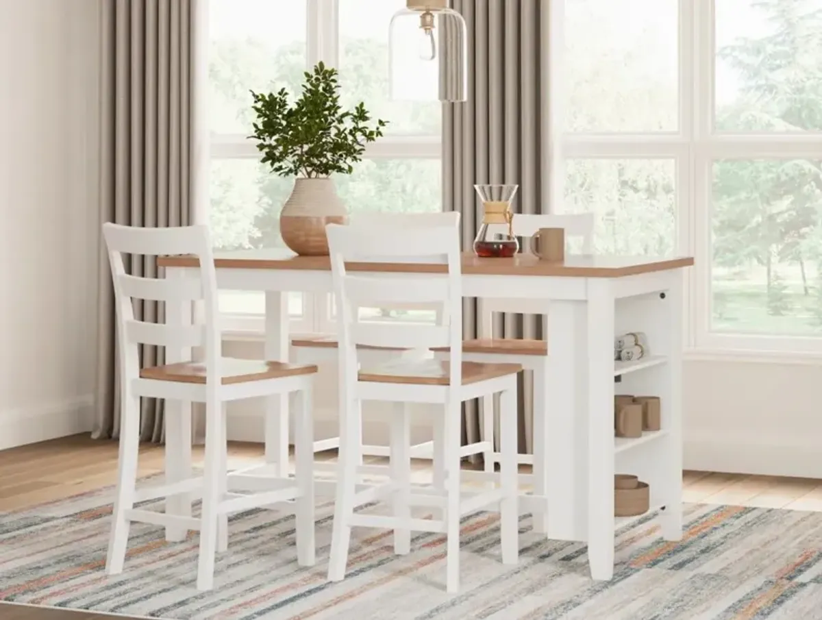 Signature Design by Ashley® Gesthaven 5-Piece Natural/White Counter Height Dining Table Set