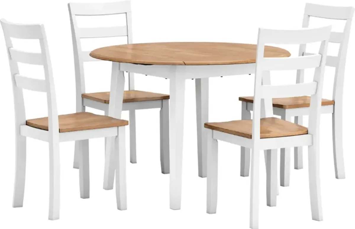 Signature Design by Ashley® Gesthaven 5-Piece Natural/White Dining Table Set