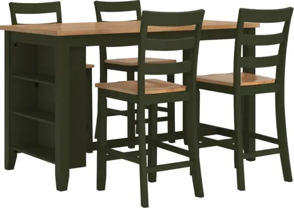 Signature Design by Ashley® Gesthaven 5-Piece Natural/Green Counter Height Dining Table Set