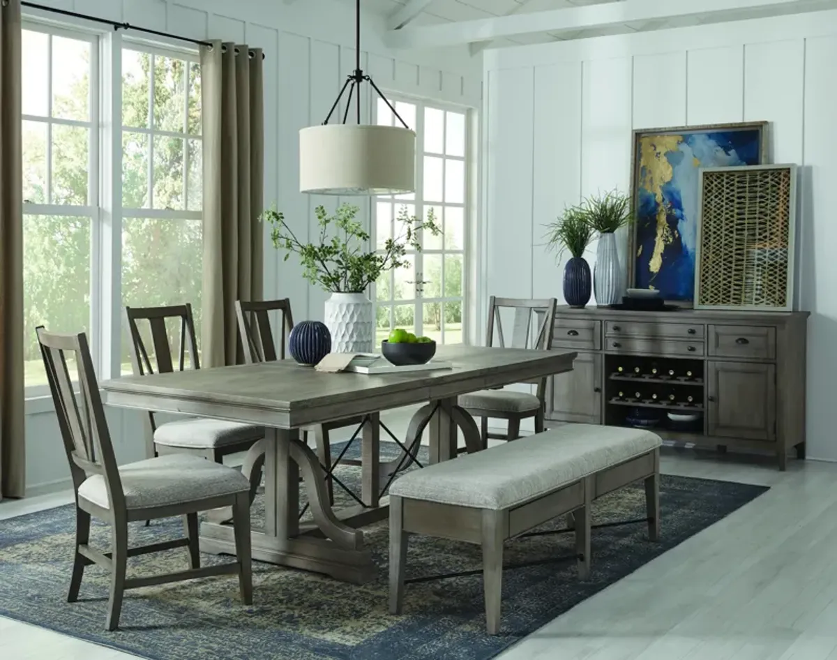 Magnussen Grey Trestle Table Dining Set P27932510