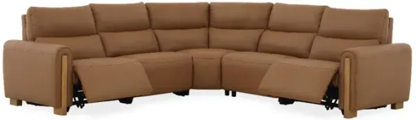 Kate Preston Home 5pc Aline Butternut Leather Power Reclining Sectional
