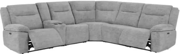 Kate Preston Home 6-Piece Gray Power Reclining Sectional