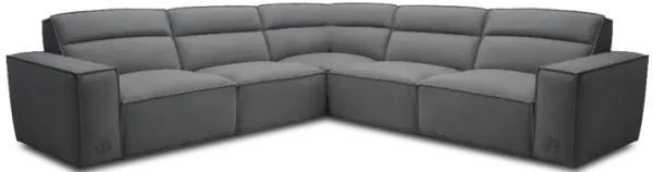 iPowr Cabretta Charcoal 5pc Sectional with Immersive Audio