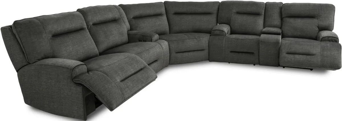 Cheers by Man Wah Power Reclining Sectional with Power Headrest