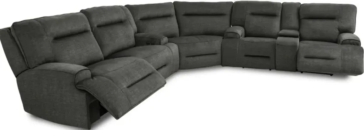 Cheers by Man Wah Power Reclining Sectional with Power Headrest