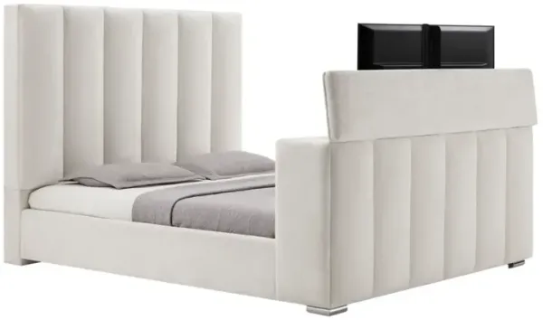 Global Furniture USA Serenity Cream King Upholstered Media Bed