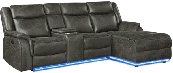 Global Furniture Badlands Charcoal 2pc Power Reclining Chaise Sectional