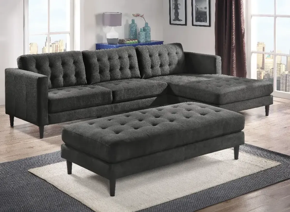 LIfestyle Cosmo Dark Grey Buy the 2pc Chaise Sectional Get the Matching Ottoman Free!