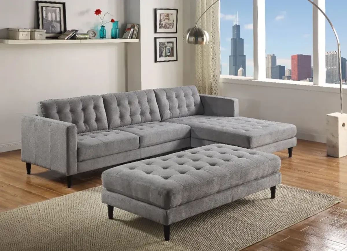 LIfestyle Cosmo Grey Buy the 2pc Chaise Sectional Get the Matching Ottoman Free!