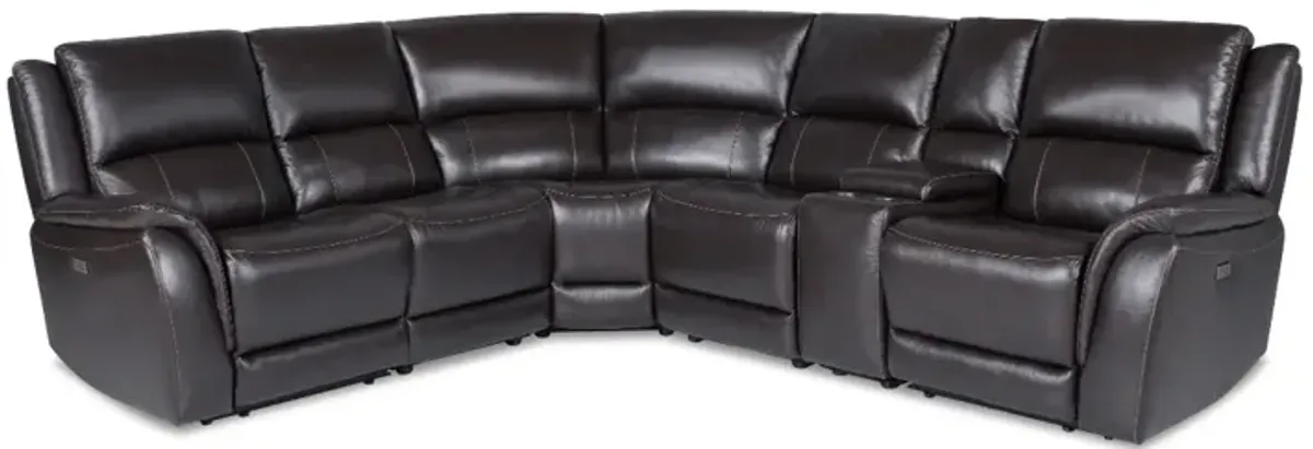 Cheers by Man Wah 6-Piece Espresso Power Reclining Sectional