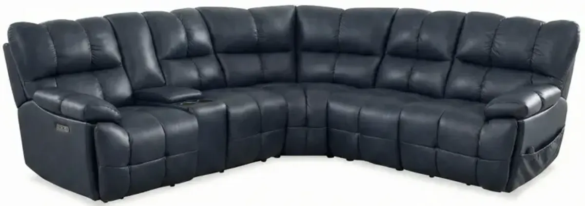 Cheers by Man Wah 6pc Leather Sectional with Lift Recliner and Wireless Charging Console
