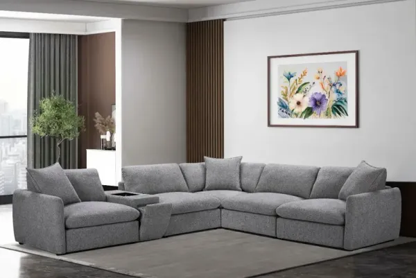 Lifestyle Barley 6pc Modular Sectional with Charging Console