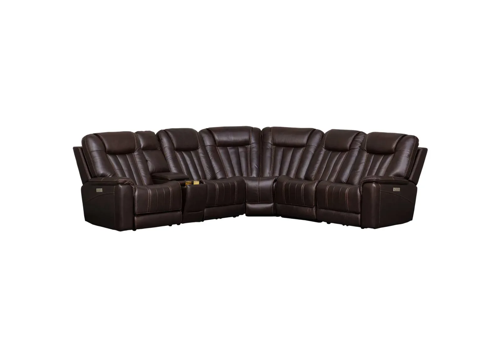 Signature Design by Ashley Corklan 6-Piece Chocolate Power Reclining Sectional