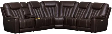 Signature Design by Ashley Corklan 6-Piece Chocolate Power Reclining Sectional