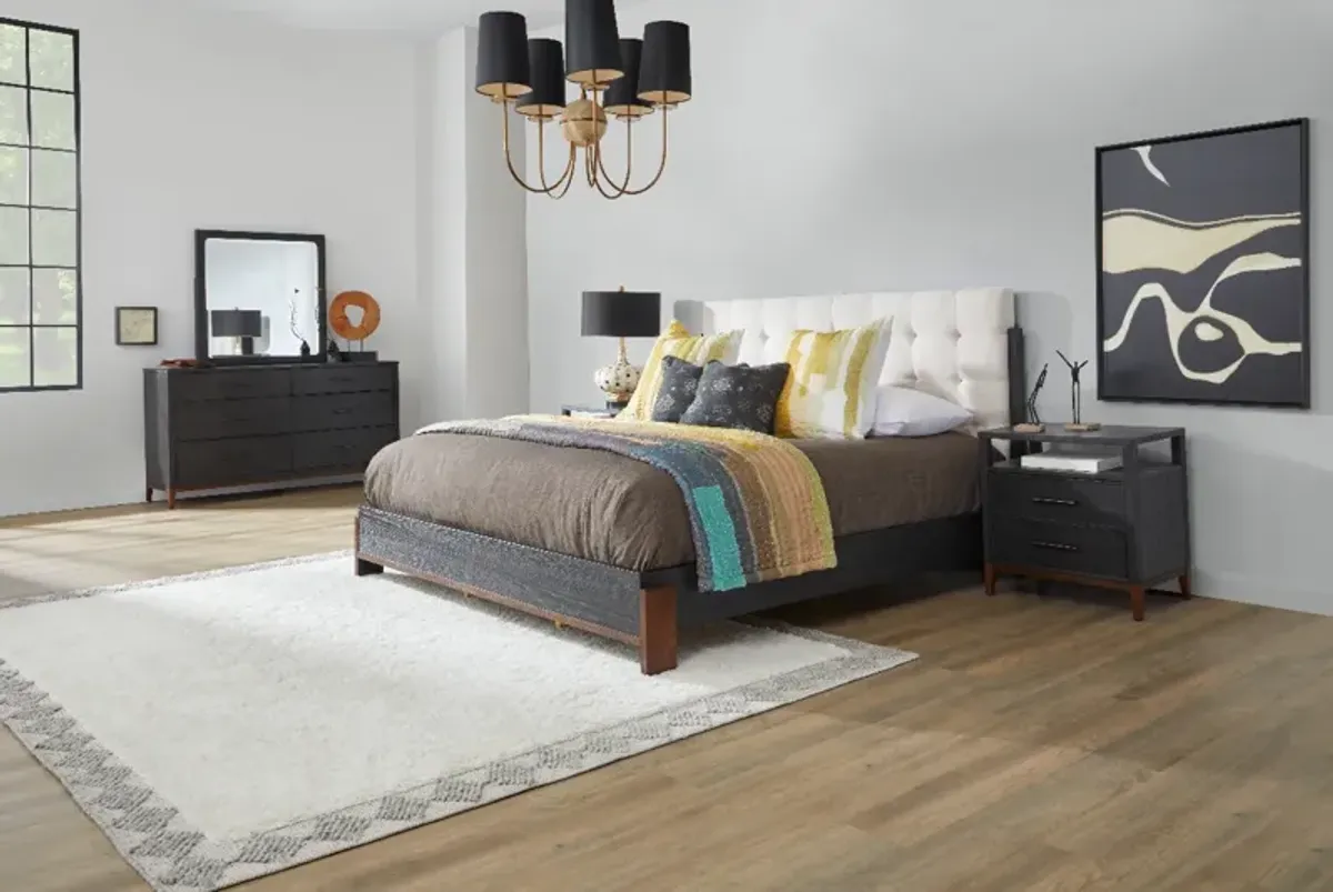 Flexsteel Waterfall 3pc King Upholstered Panel Bedroom