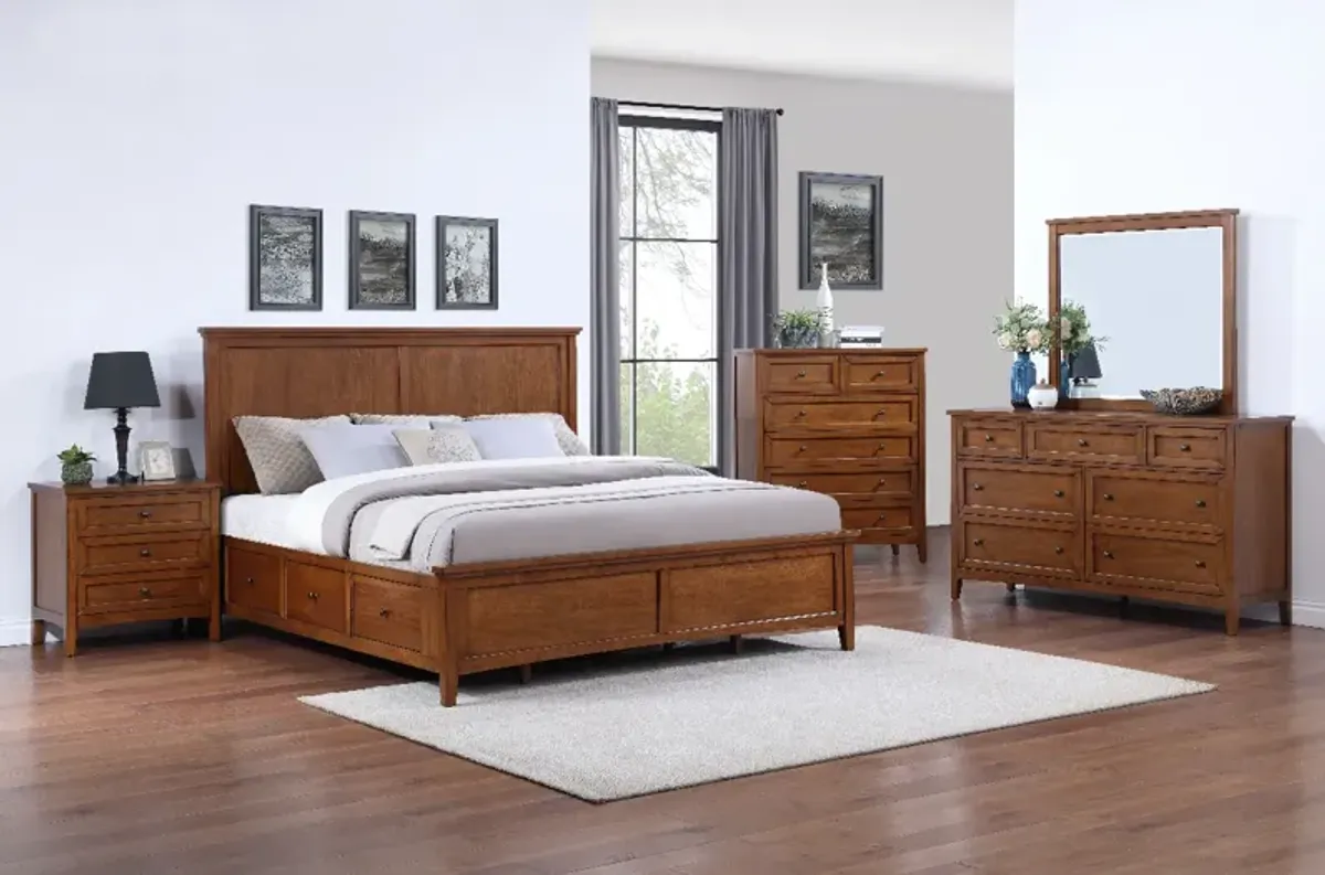 Spencer Cherry Finish 3pc King Storage Bedroom Group