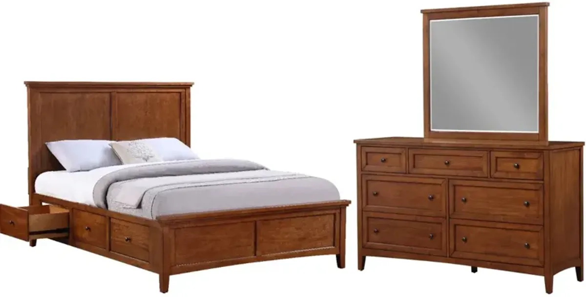 Nash Collective Spencer 3-Piece Cherry Queen Storage Bedroom Set