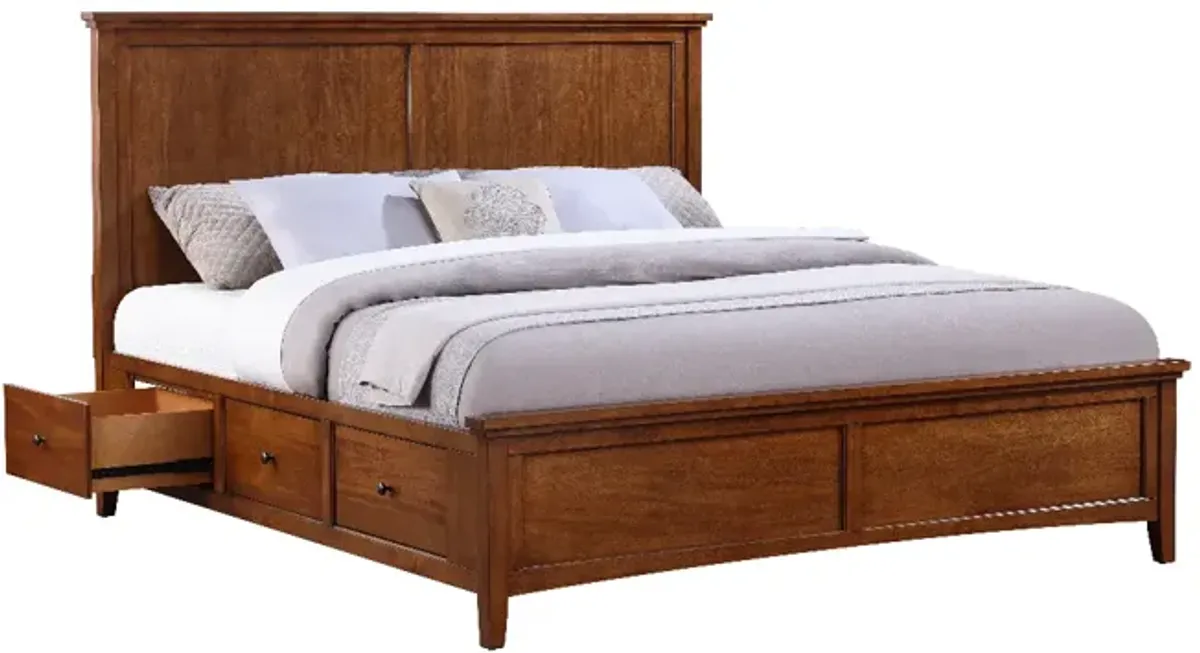 Spencer Cherry Finish King Storage Bed