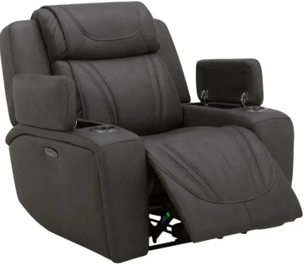 Kate Preston Home Aline Anthracite Zero Gravity Power Recliner with Power Headrest