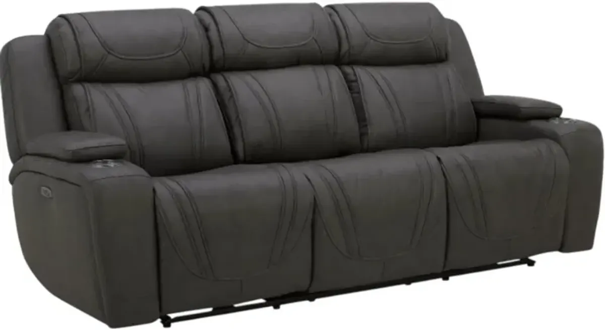 Kate Preston Home Aline Anthracite Zero Gravity Power Reclining Sofa with Power Headrest