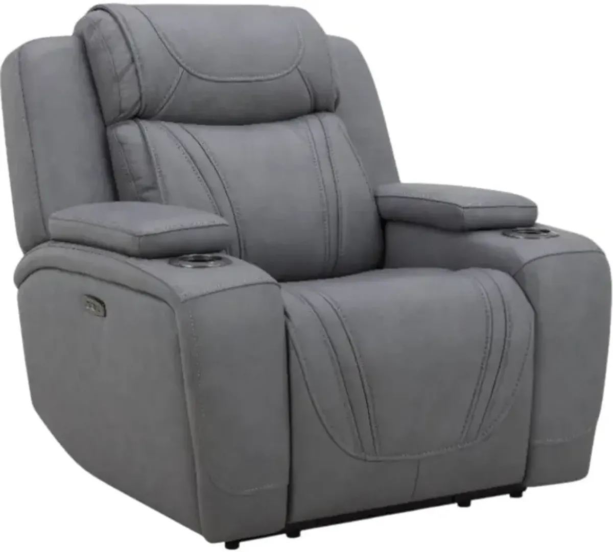 Kate Preston Home Aline Storm Blue Zero Gravity Power Recliner with Power Headrest
