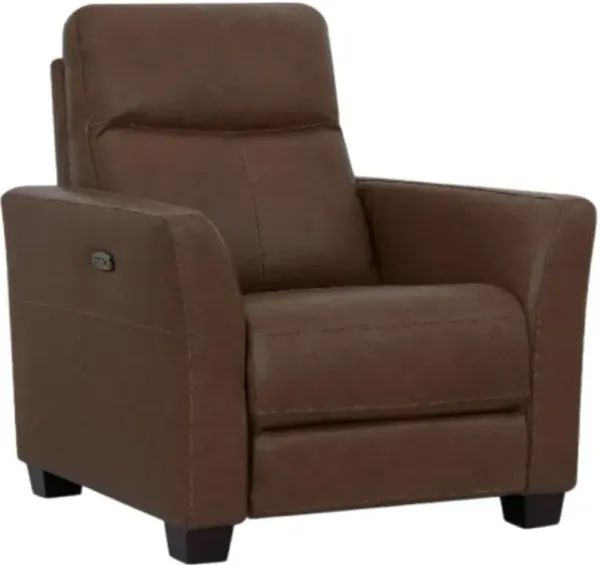 Kate Preston Home York Chestnut Power Recliner with Power Headrest