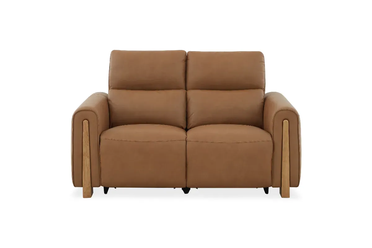 Kate Preston Home Aline Butternut Leather Power Reclining Loveseat