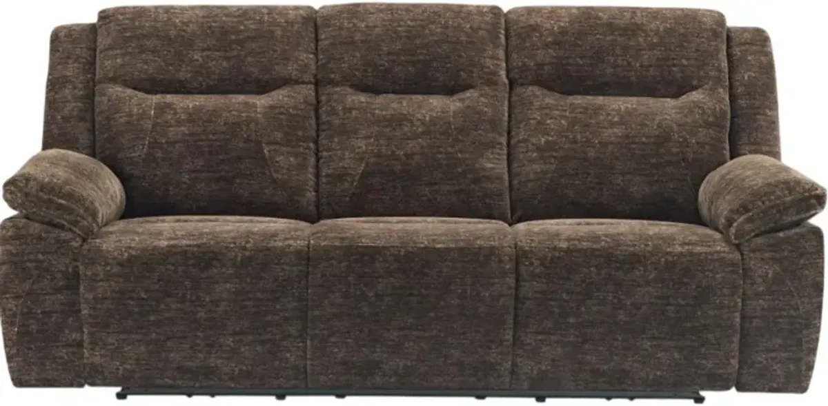 Kate Preston Home Everest Chocolate Power Reclining Sofa with Power Headrest