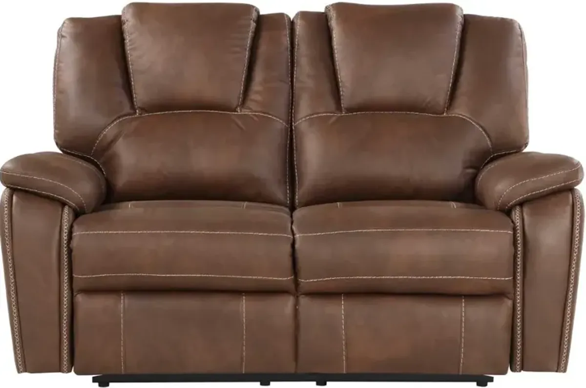 Steve Silver Co. Katrine Chestnut Brown Manual Reclining Loveseat