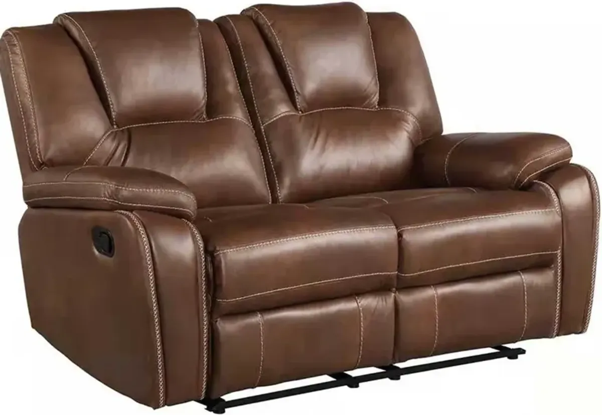 Steve Silver Co. Katrine Chestnut Brown Manual Reclining Loveseat