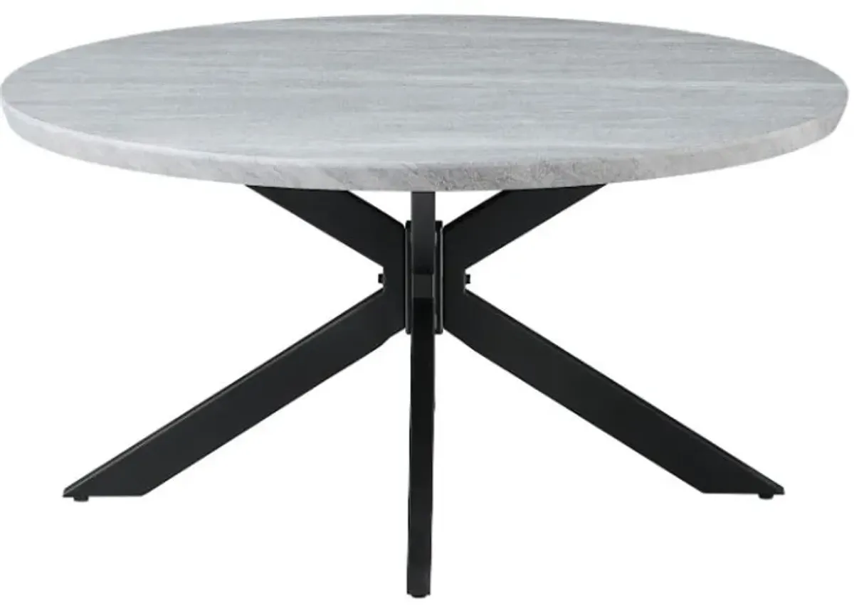 Steve Silver Co. Keyla Marble Top Cocktail Table with Black Base