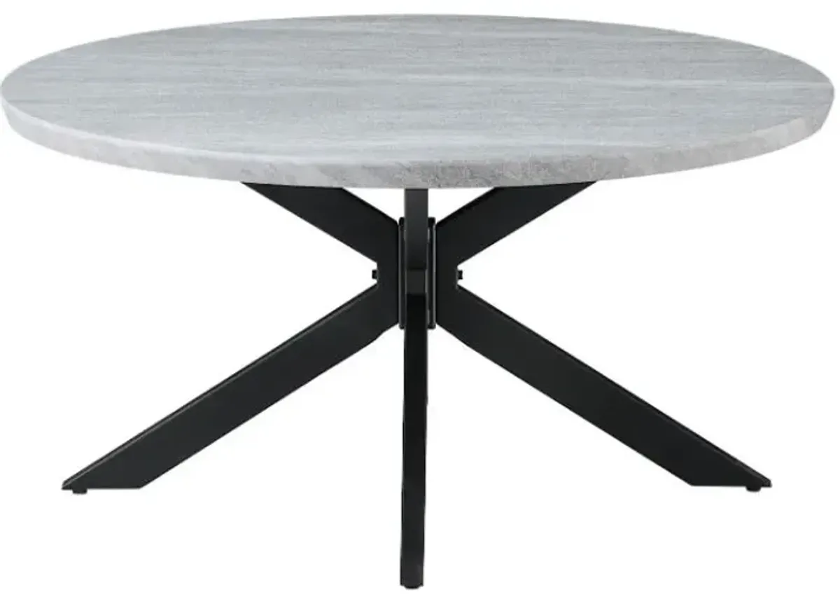 Steve Silver Co. Keyla Marble Top Cocktail Table with Black Base