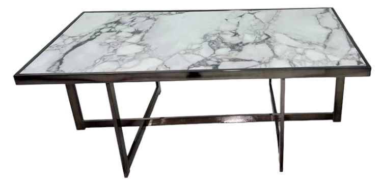 Steve Silver Co. Kayley White Cocktail Table with Black Base