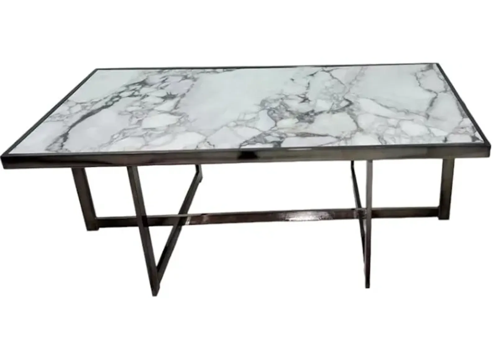 Steve Silver Co. Kayley White Cocktail Table with Black Base