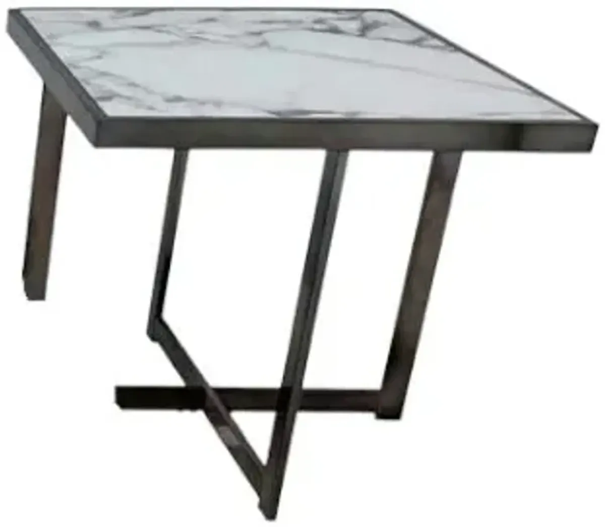 Steve Silver Co. Kayley White End Table with Black Base