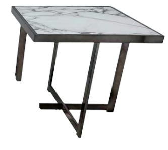 Steve Silver Co. Kayley White End Table with Black Base