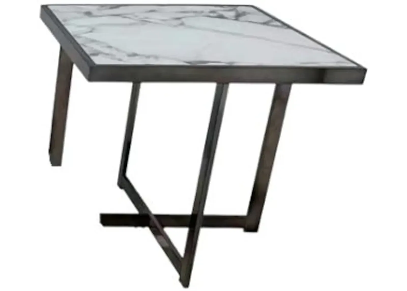 Steve Silver Co. Kayley White End Table with Black Base