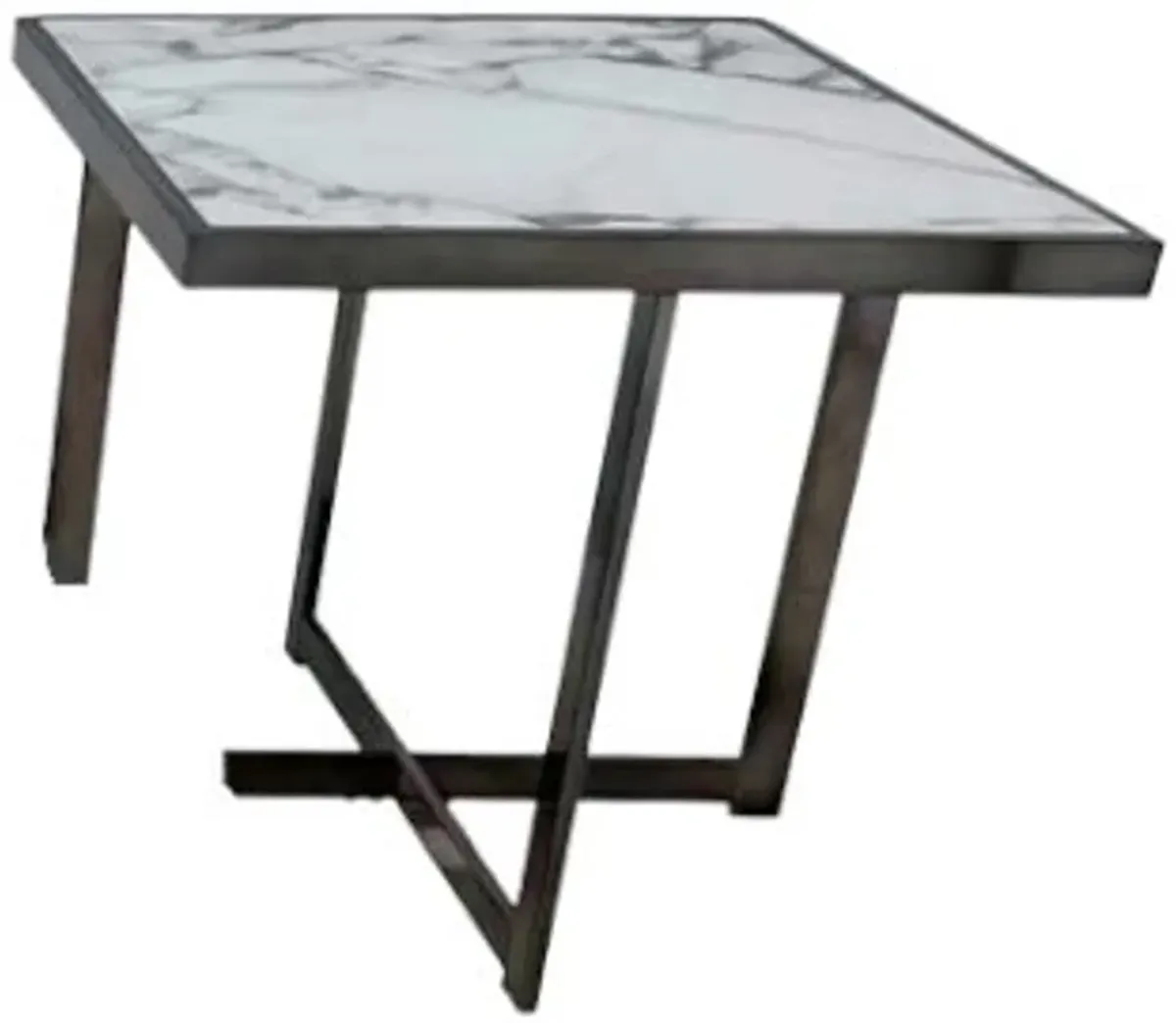 Steve Silver Co. Kayley White End Table with Black Base