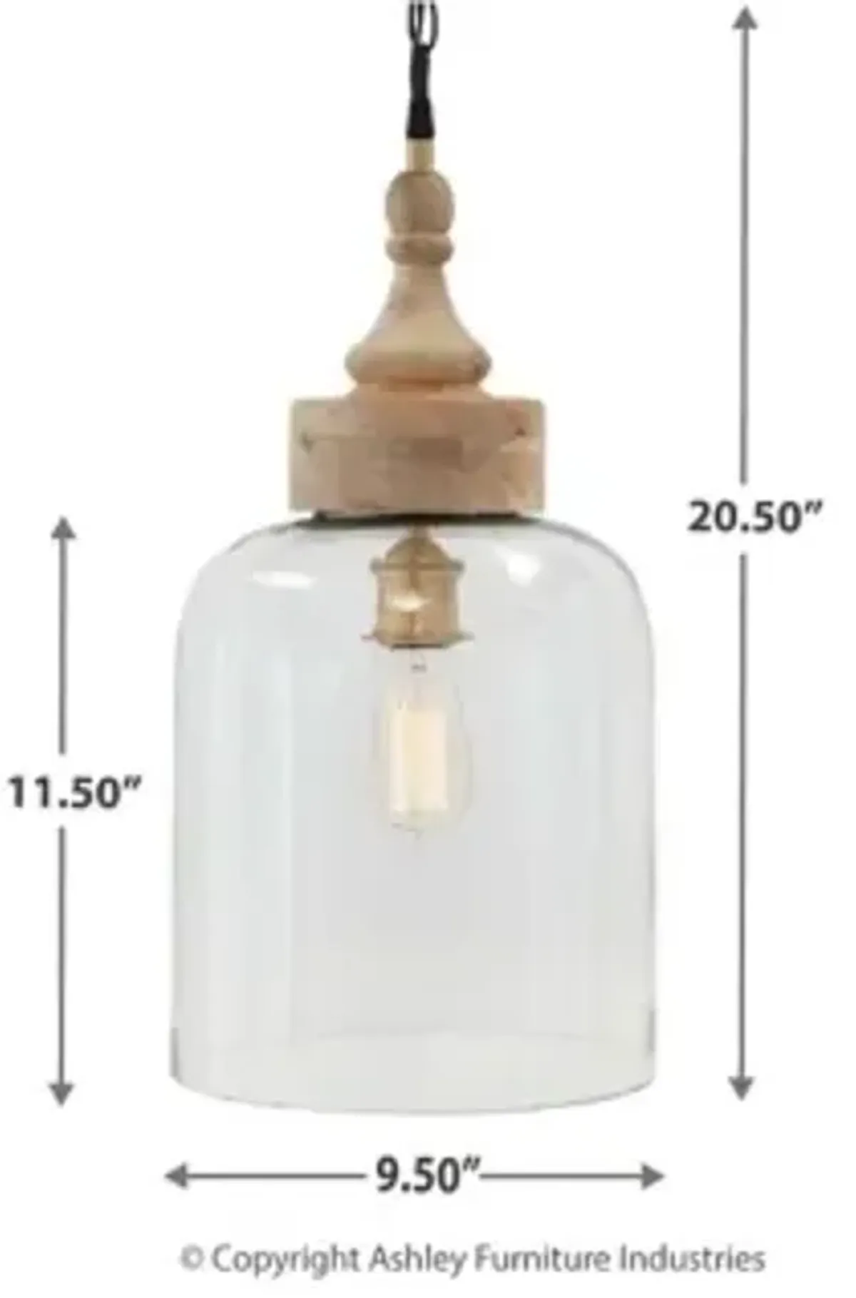 Signature Design by Ashley® Faiz Transparent Glass Pendant Light