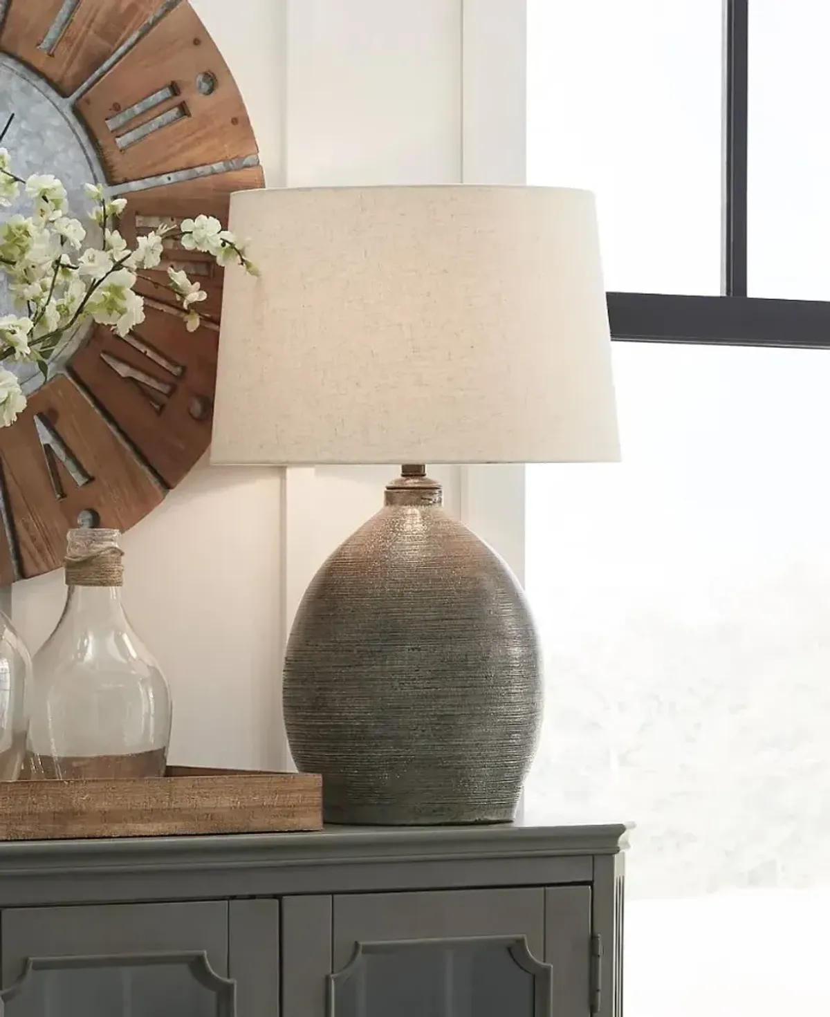 Signature Design by Ashley® Joyelle Gray Terracotta Table Lamp
