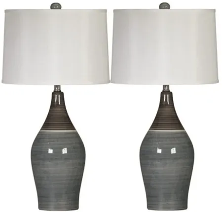 Signature Design by Ashley® Niobe 2-Piece Multi Gray Table Lamps